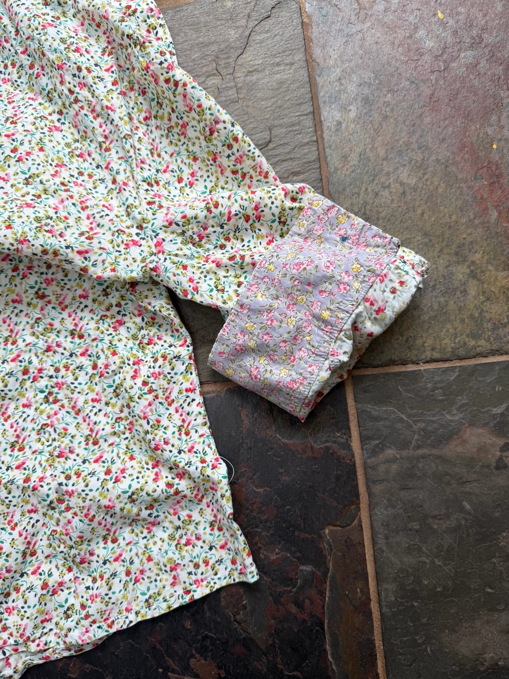 Vintage Anthropologie Odille Floral Button-Down Ditsy Blouse 3/4 Sleeve - Size 6 - Picture 7 of 8